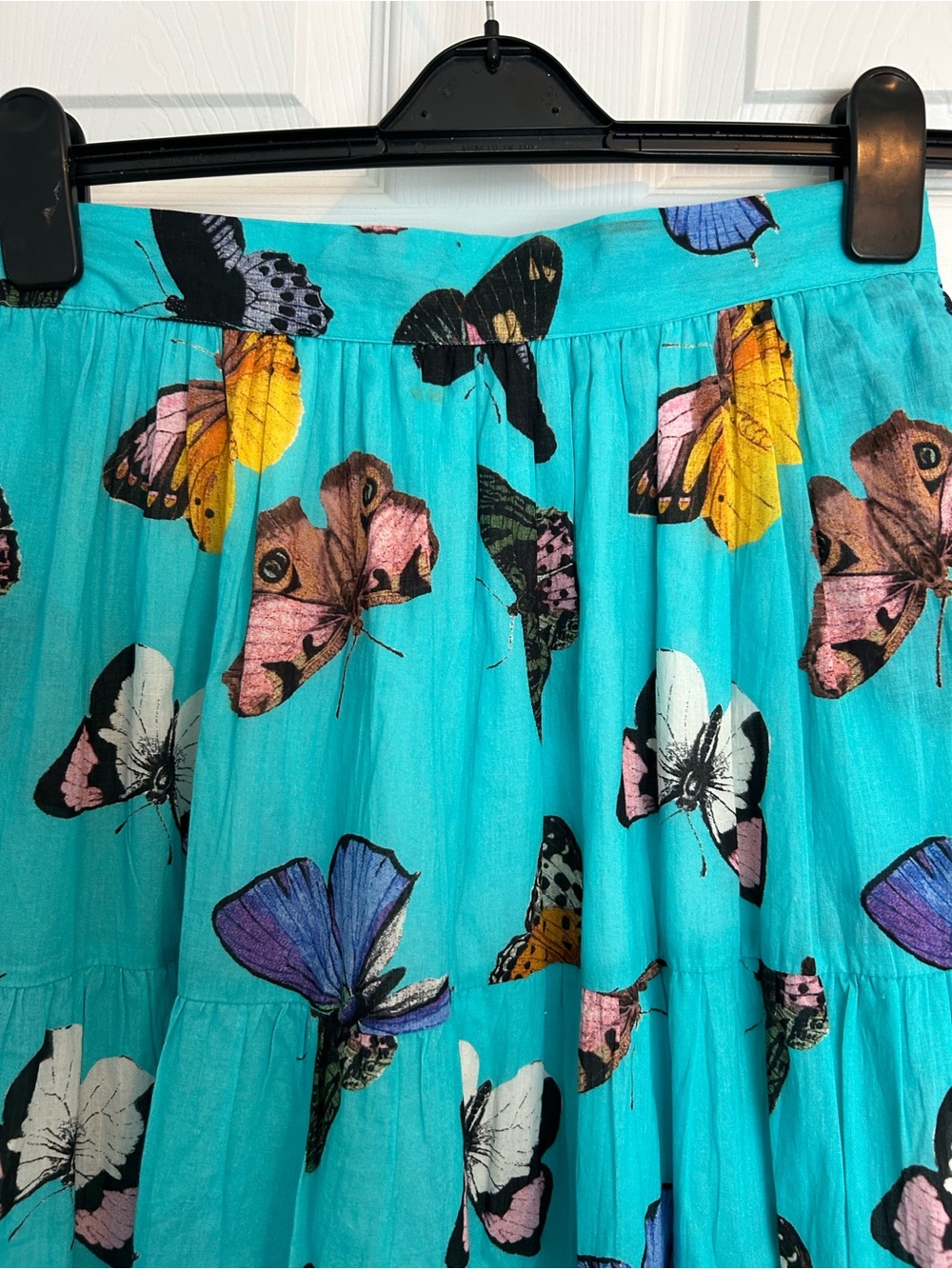 Dizzy-Lizzie Woodstock Turquoise Butterfly Flounce Skirt - Picture 3 of 9